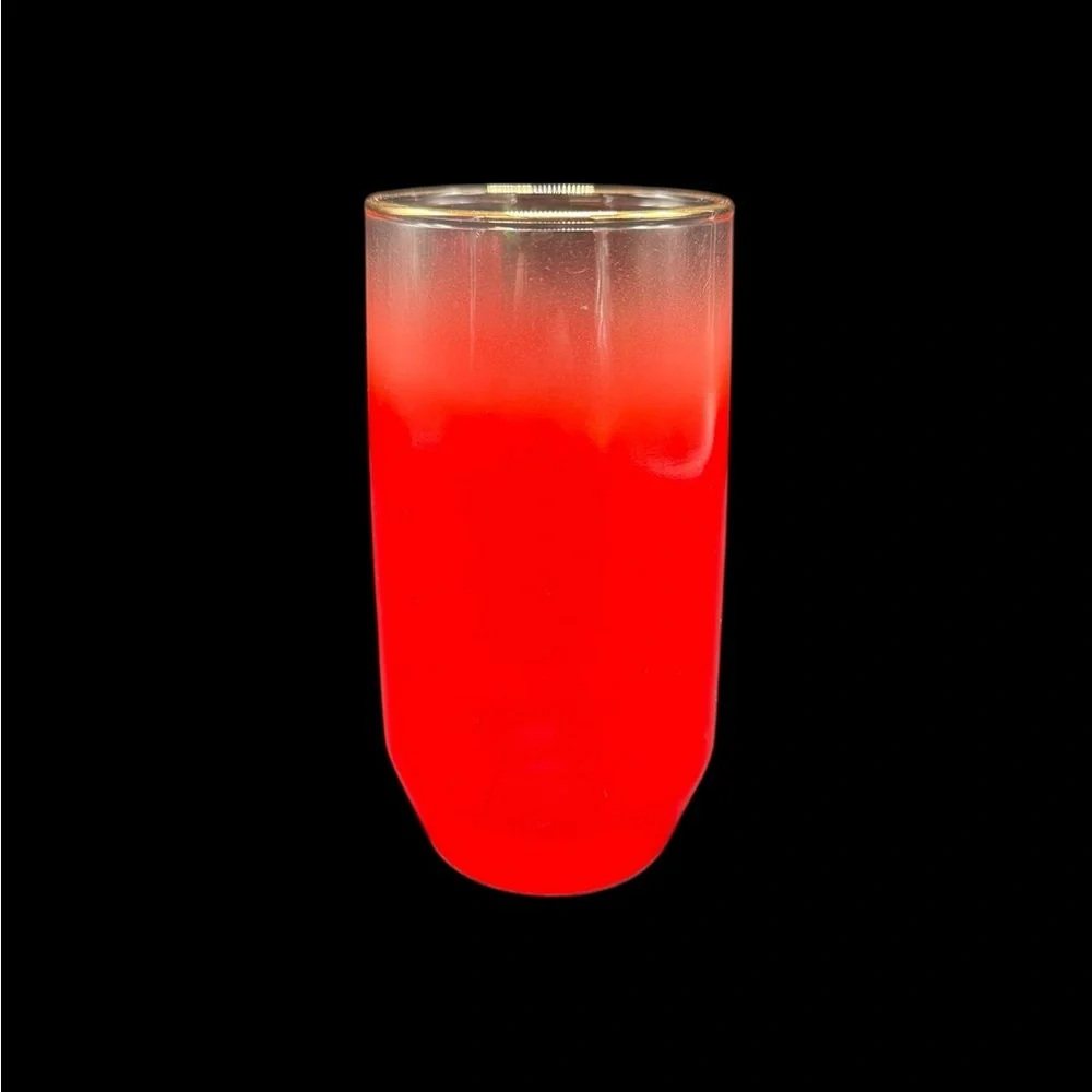 Blendo Red Tumbler Glasses Set of 4 Gold Rim Vintage Mid-Century Modern MCM - Picture 4 of 8
